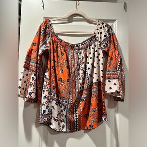 Off the shoulder flowy blouse by Influence. Size 12. Like new!